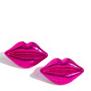 Lip-Shaped Pink Earrings